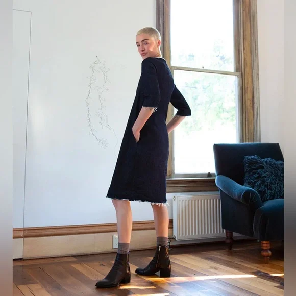 ERICA TANOV Signature Rye Denim Dress Sz 1/S - Picture 4 of 7